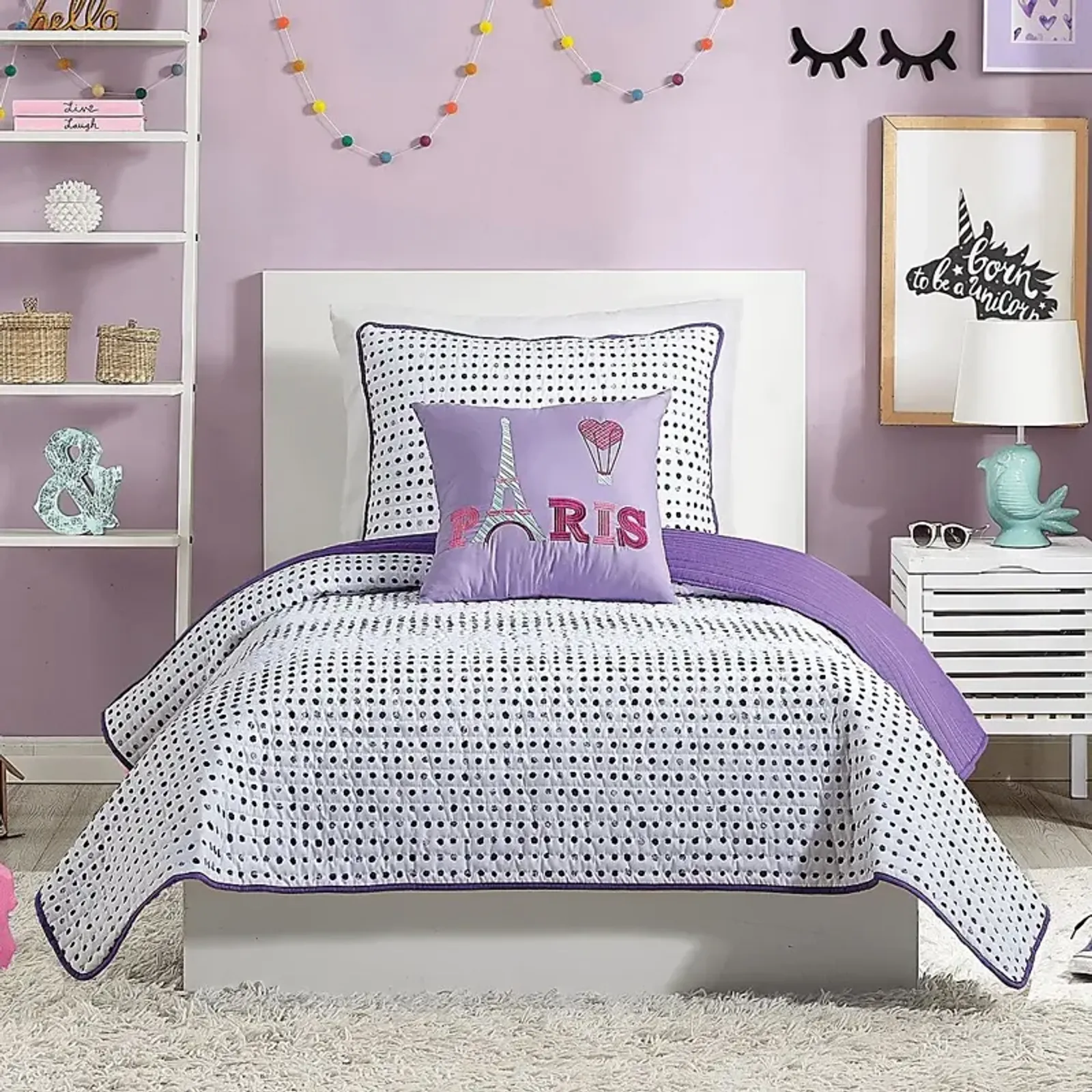 Kids Mirabell Purple Twin Quilt