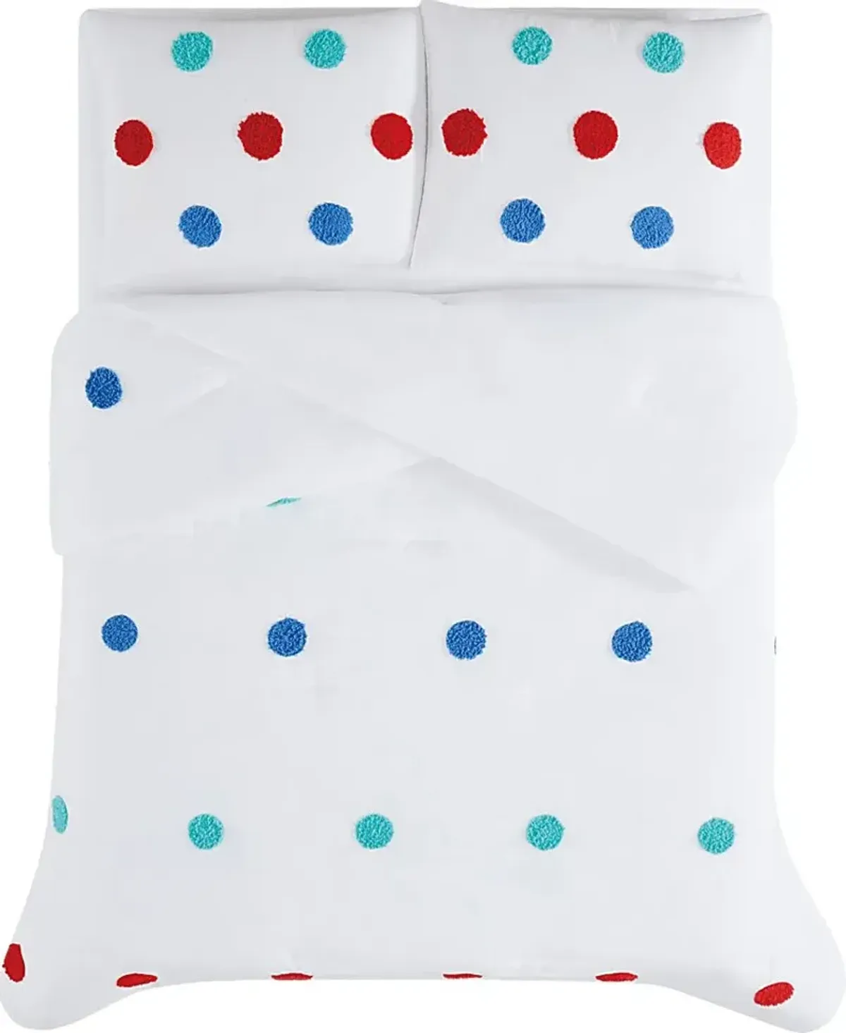 Kids Fuzzy Dot White 2 Pc Twin Comforter Set