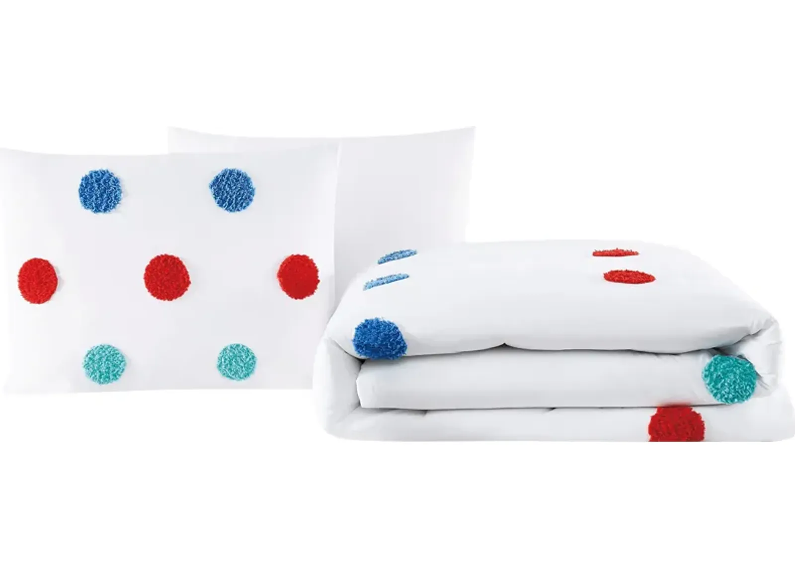 Kids Fuzzy Dot White 2 Pc Twin Comforter Set