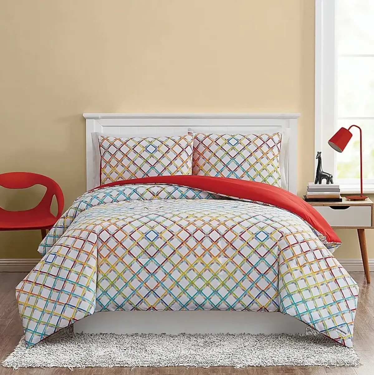 Kids Happy Plaid Multi 2 Pc Twin Comforter Set