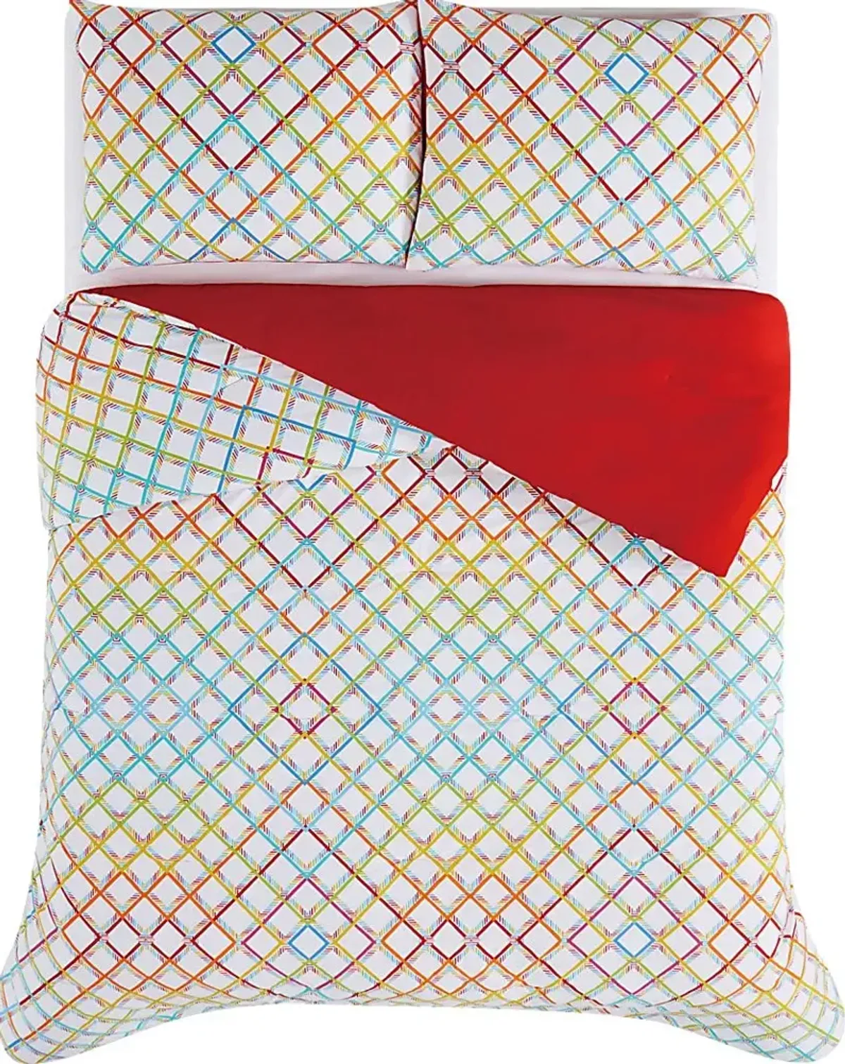 Kids Happy Plaid Multi 2 Pc Twin Comforter Set