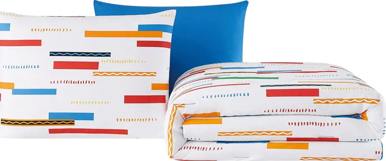 Kids Serpentine Stripe Multi 3 Pc Full Comforter Set