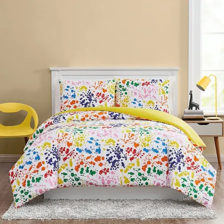 Kids Rainbow Splatter Multi 2 Pc Twin Comforter Set