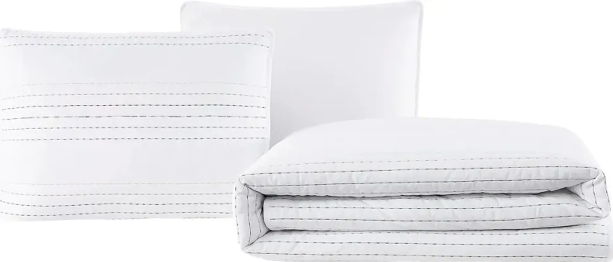 Kids Pick Stitch White 2 Pc Twin Quilt Set