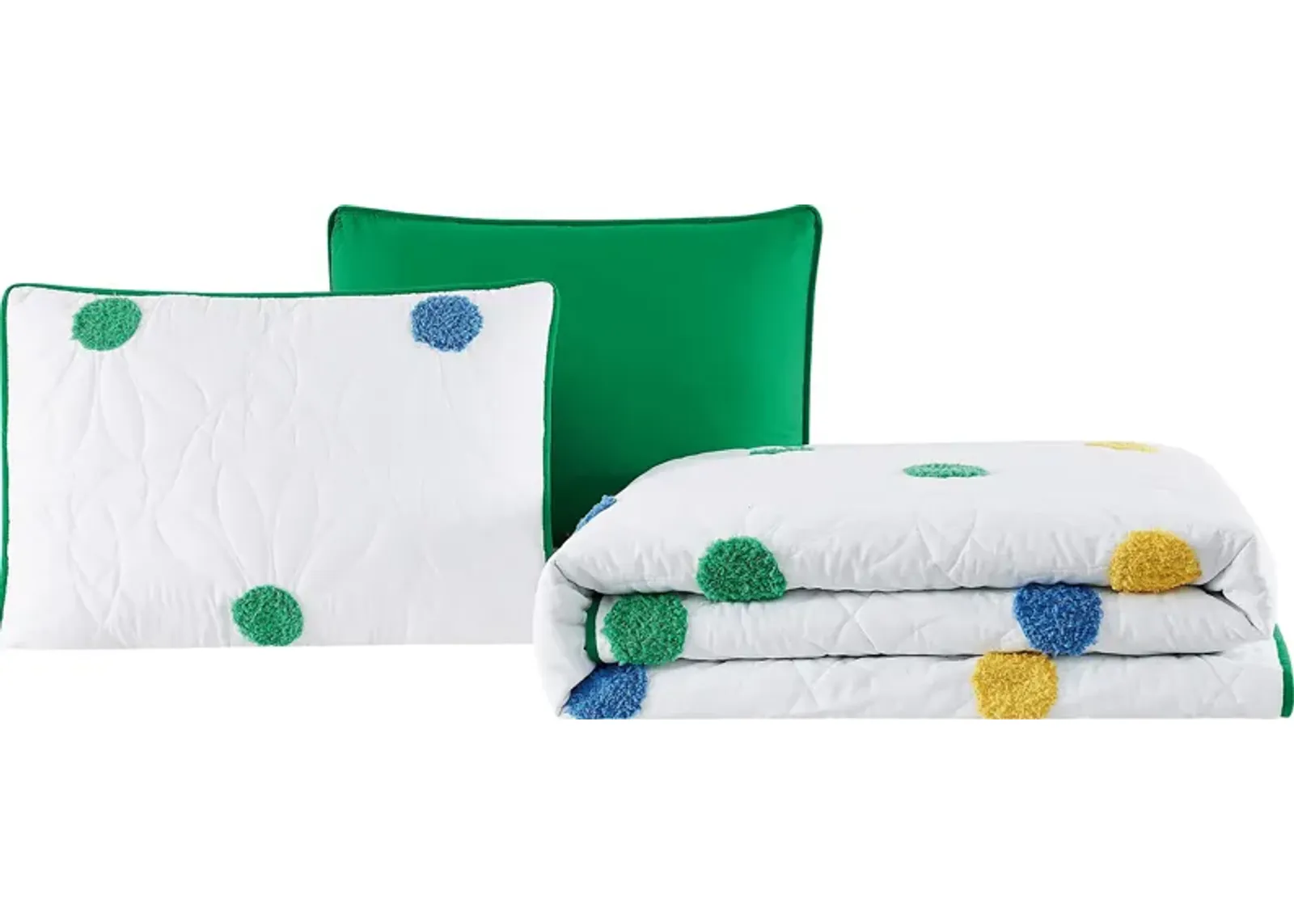 Kids Happy Dot White 2 Pc Twin Quilt Set