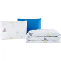 Kids Funky Triangle White 2 Pc Twin Quilt Set
