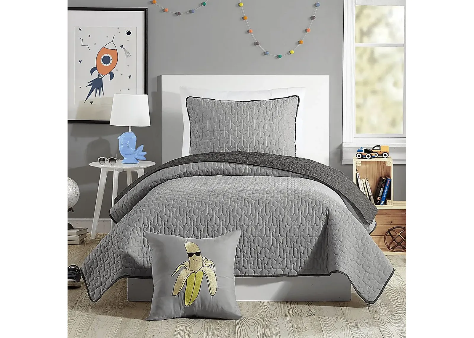 Kids Millingport Gray Twin Quilt