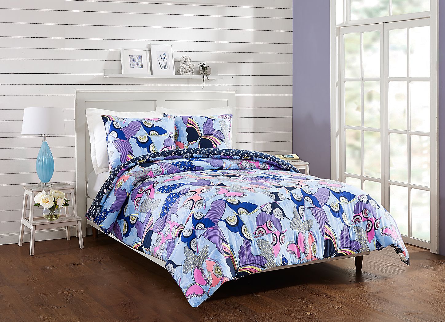 Kids Butterfly Collage Blue 2 Pc Twin/Twin XL Comforter Set