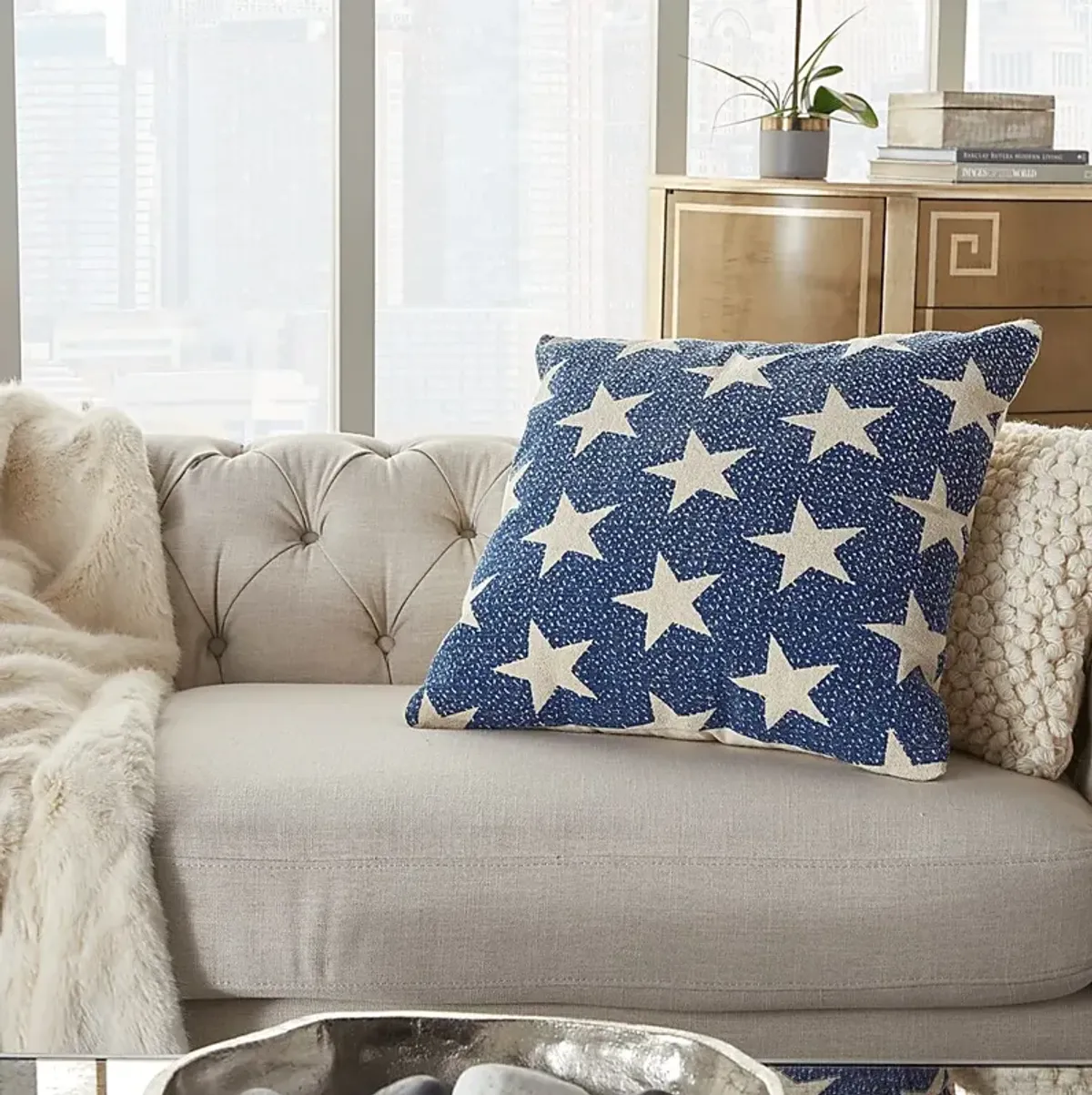 Kids Flag Way Navy Throw Pillow