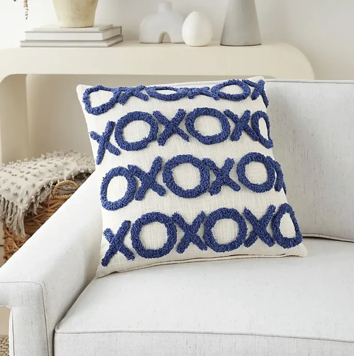 Kids Besos Lane Blue Throw Pillow