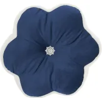 Kids Floral Bloom Navy Throw Pillow