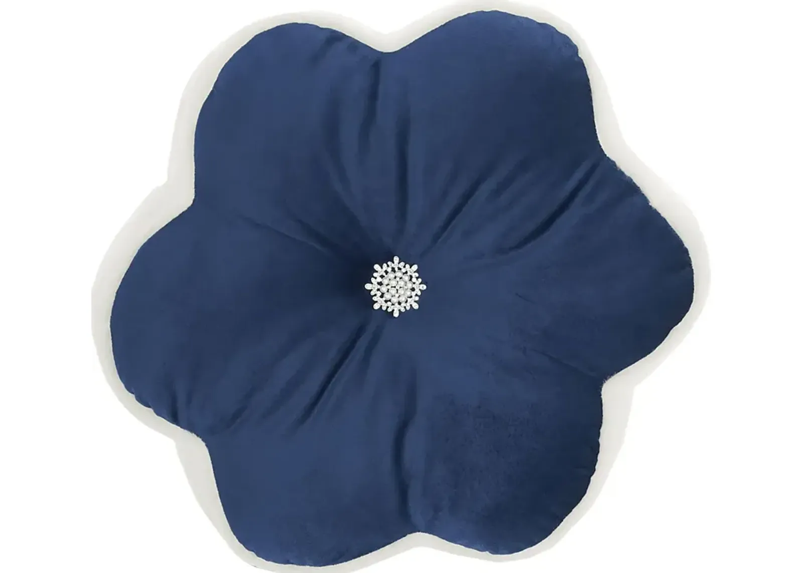 Kids Floral Bloom Navy Throw Pillow