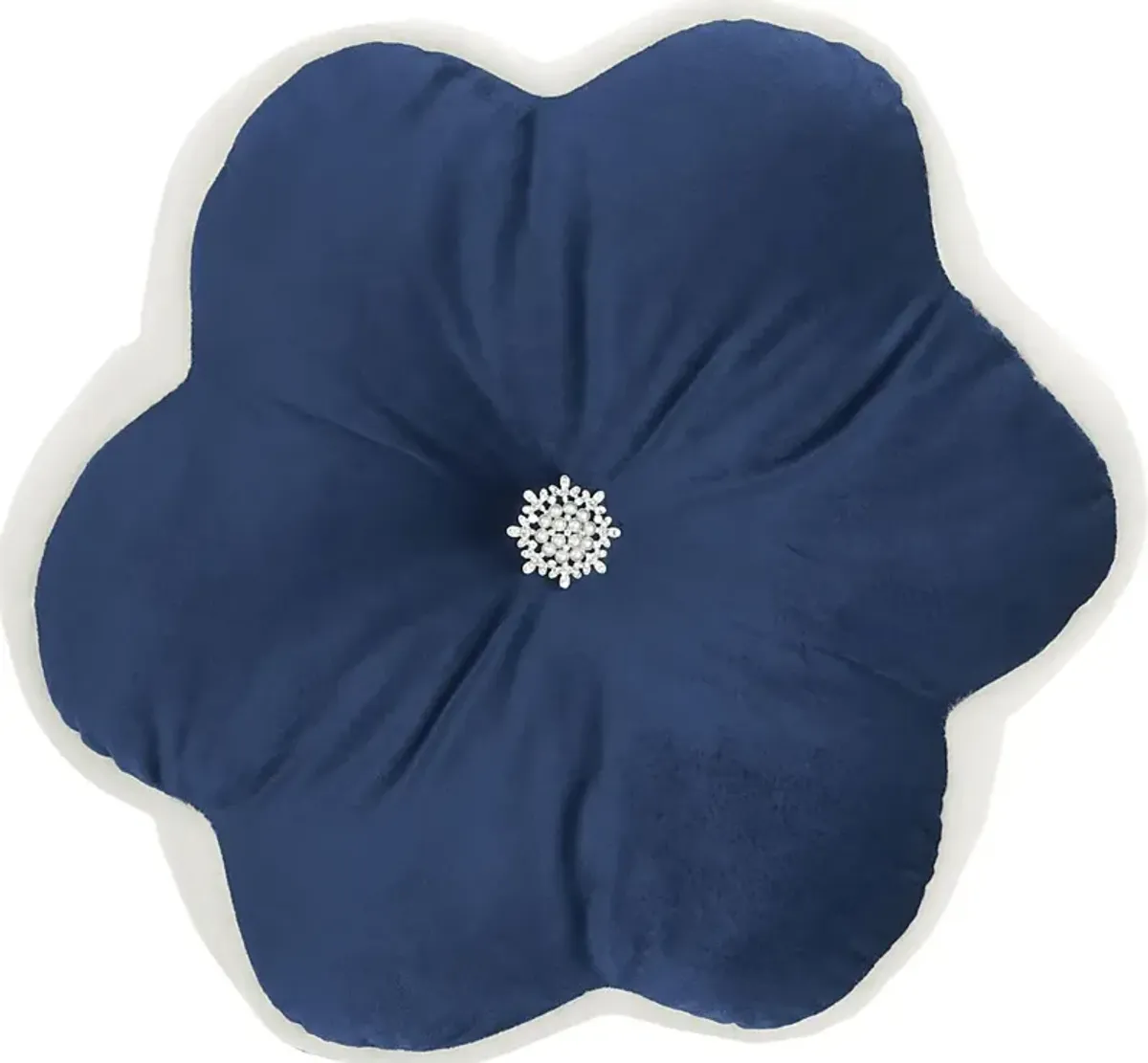 Kids Floral Bloom Navy Throw Pillow