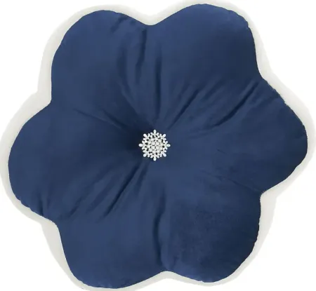 Kids Floral Bloom Navy Throw Pillow
