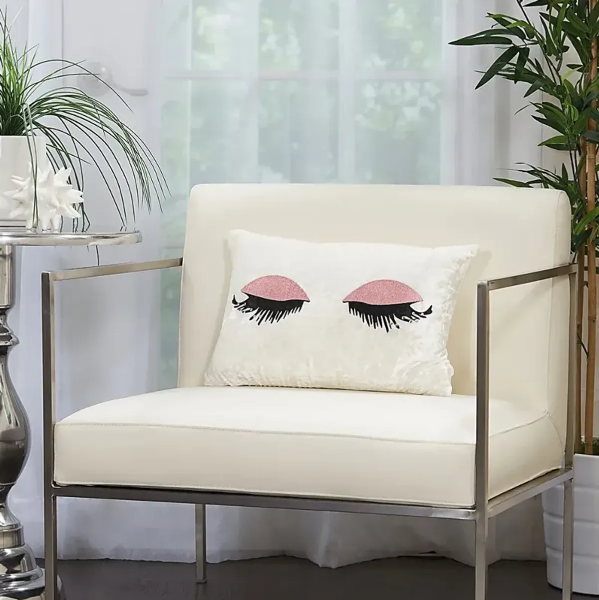 Kids Lash Park Rose Gold Throw Pillow