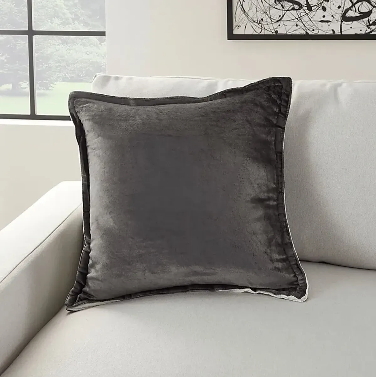 Kids Thirza Charcoal Throw Pillow