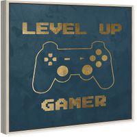 Kids Level Gamer Blue Small Wall Art