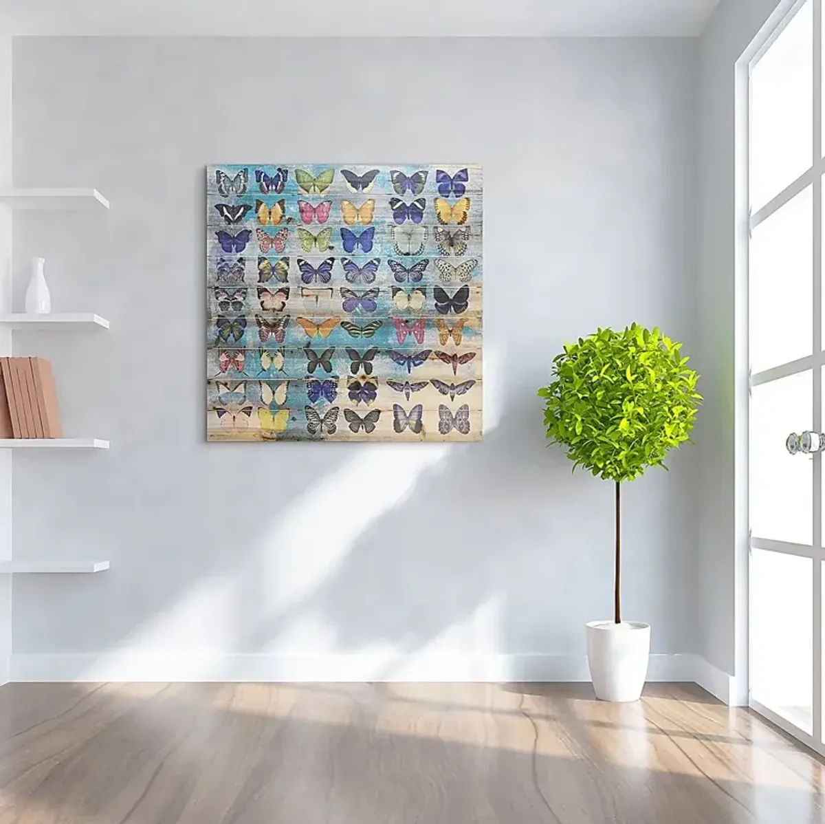 Kids Butterfly Family Rainbow Wall Art