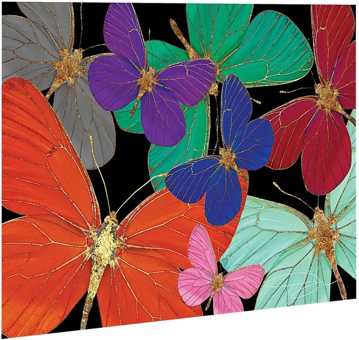 Kids Butterfly World Rainbow Glass Wall Art