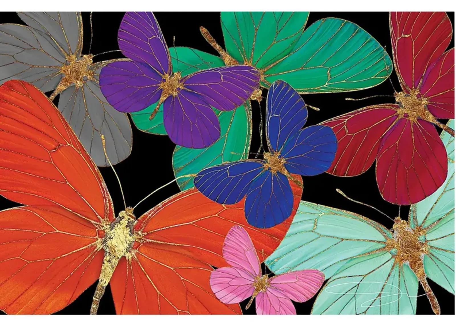 Kids Butterfly World Rainbow Glass Wall Art