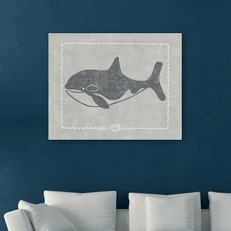 Kids Whales of Deep II Gray Artwork