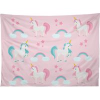 Kids Unicorn Fairytale Pink Tapestry