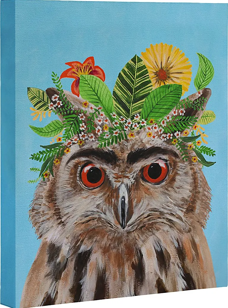 Kids Artist Owl I Blue Artwork