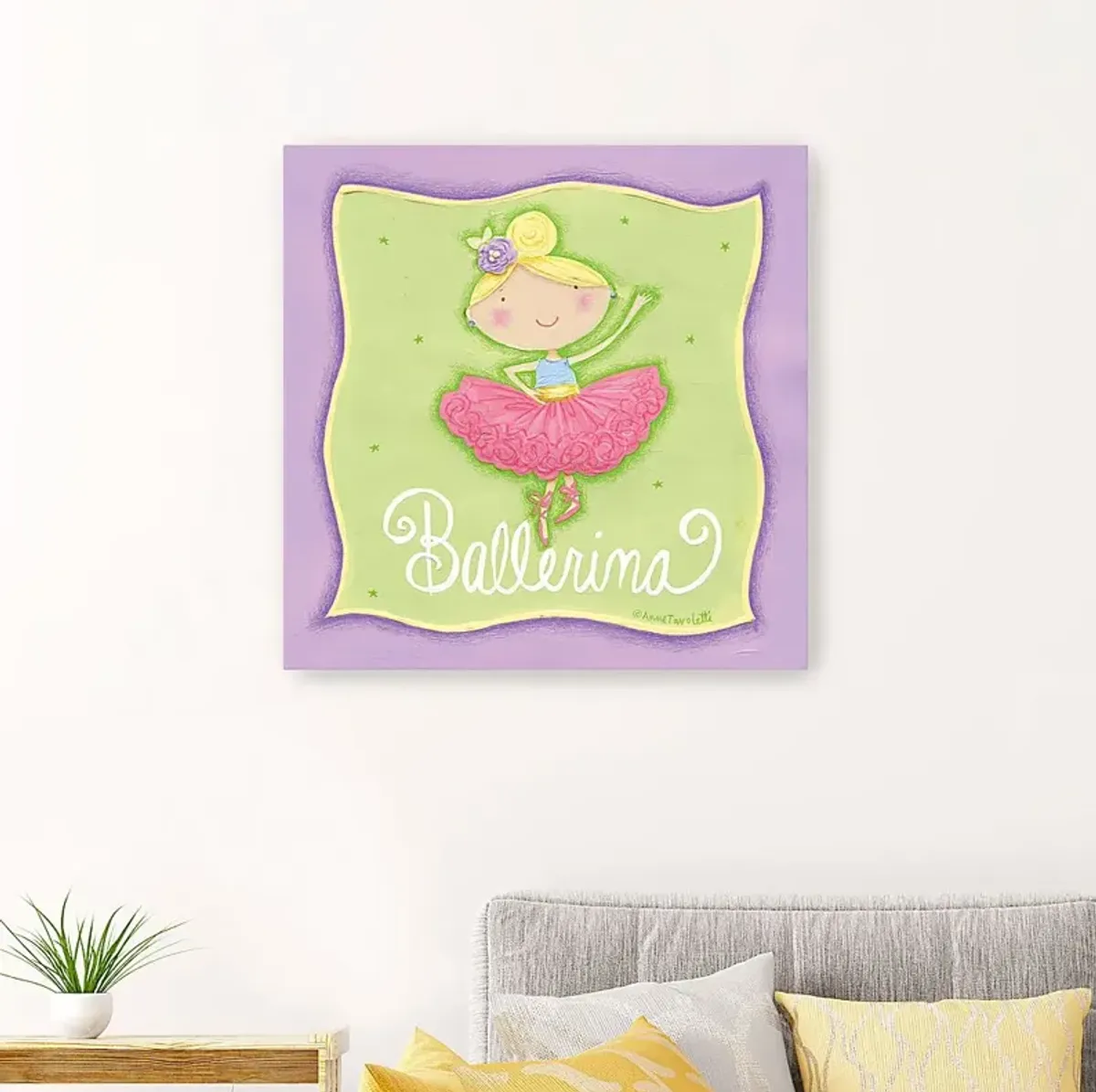 Kids Young Ballerina Green Artwork