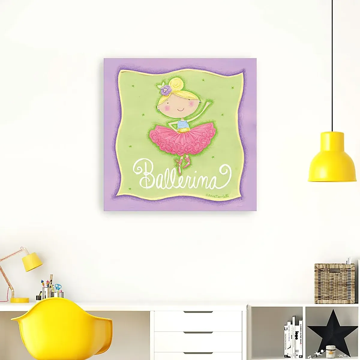 Kids Young Ballerina Green Artwork