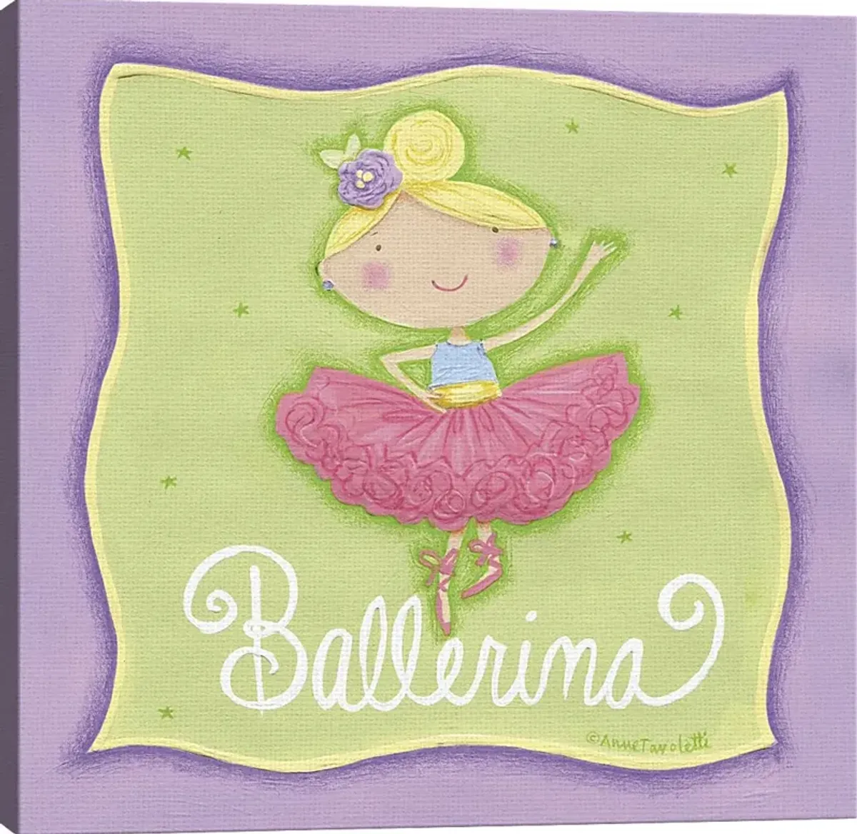 Kids Young Ballerina Green Artwork