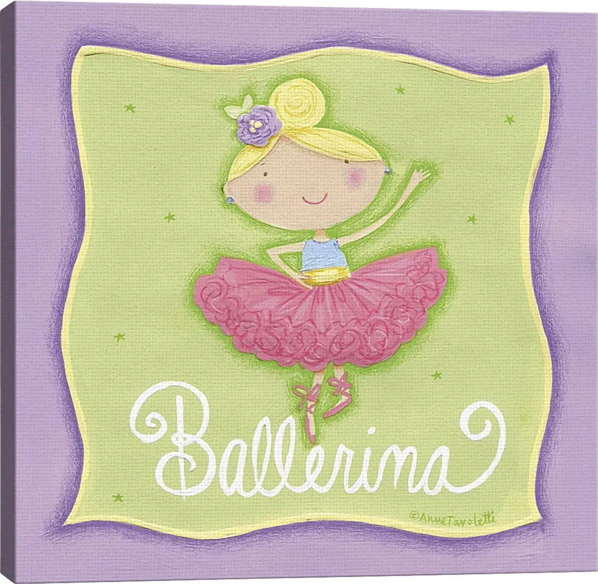 Kids Young Ballerina Green Artwork