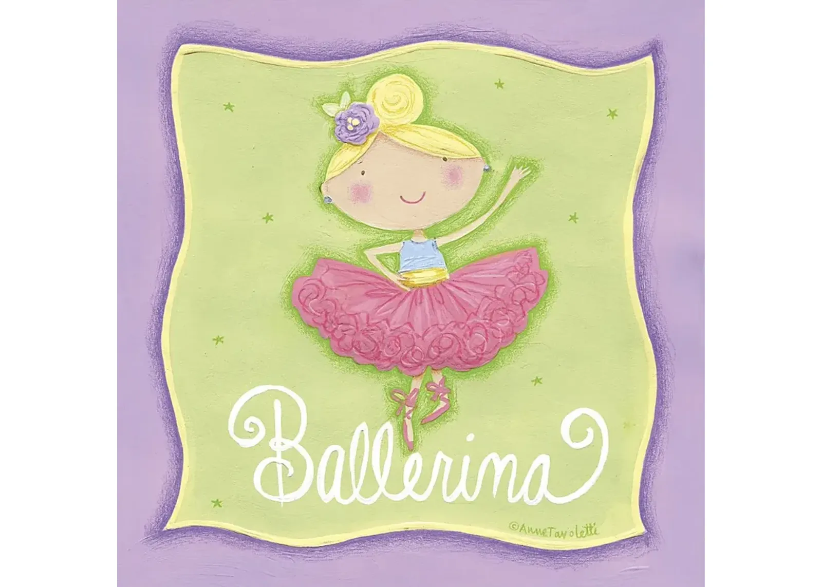 Kids Young Ballerina Green Artwork