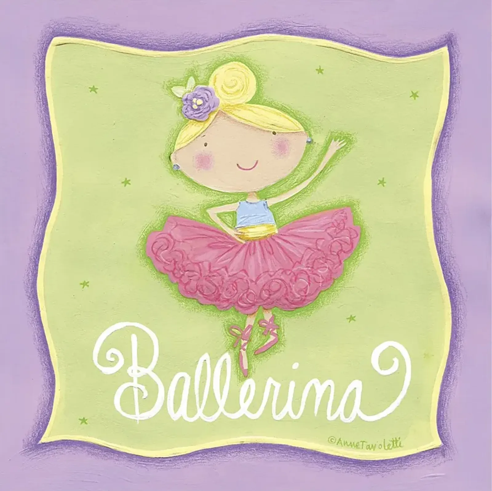 Kids Young Ballerina Green Artwork