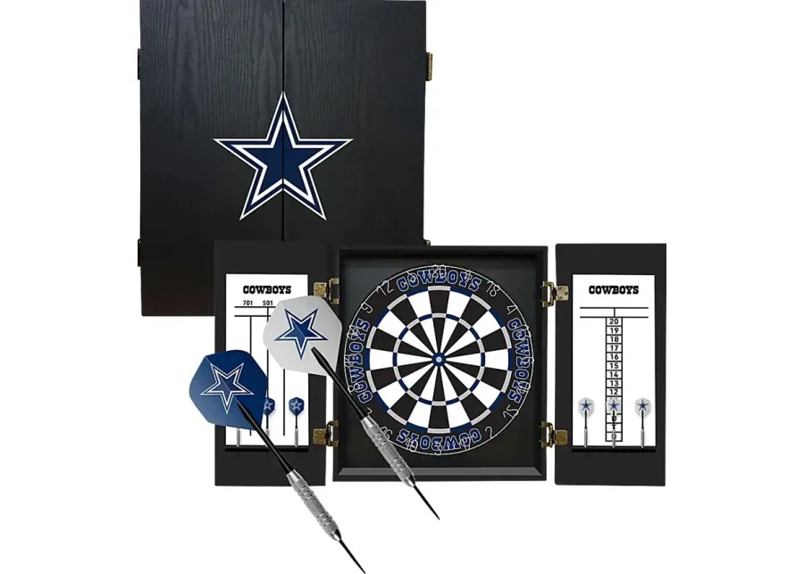 Fan's Choice Black Dallas Cowboys Dartboard Set