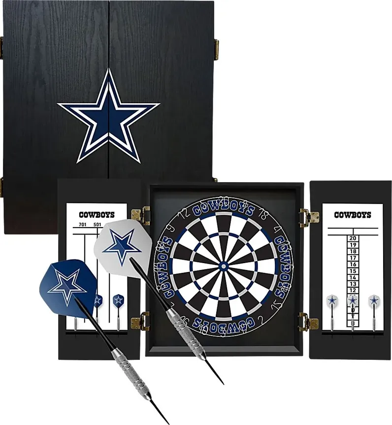 Fan's Choice Black Dallas Cowboys Dartboard Set