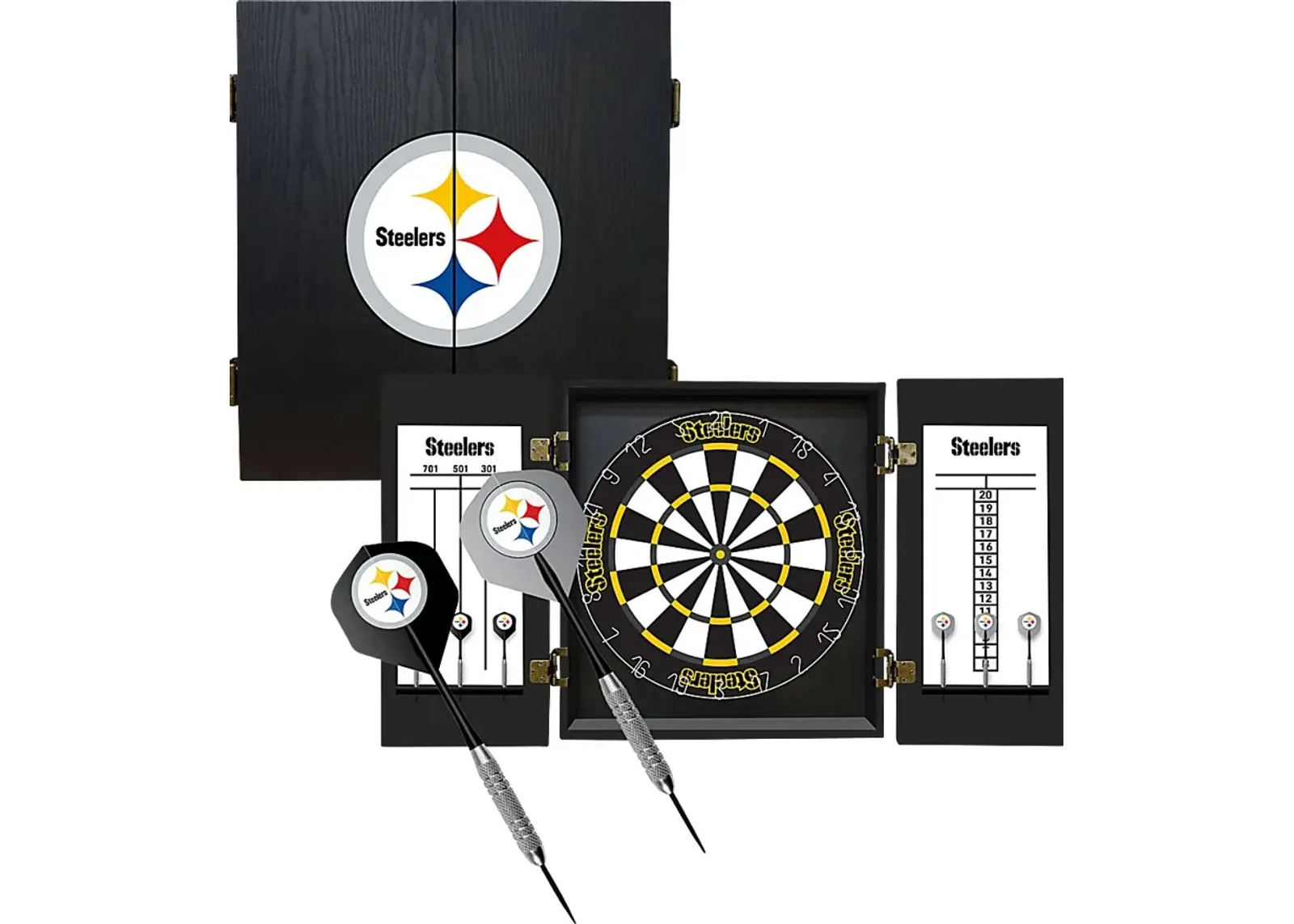 Fan's Choice Black Pittsburg Steelers Dartboard Set