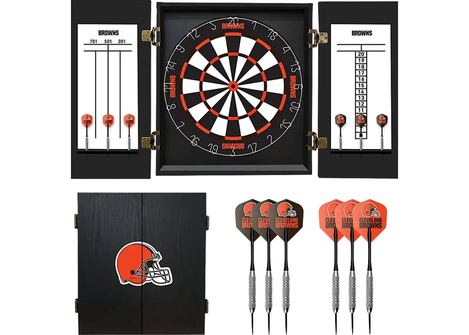 Cleveland Browns Black Dartboard Set