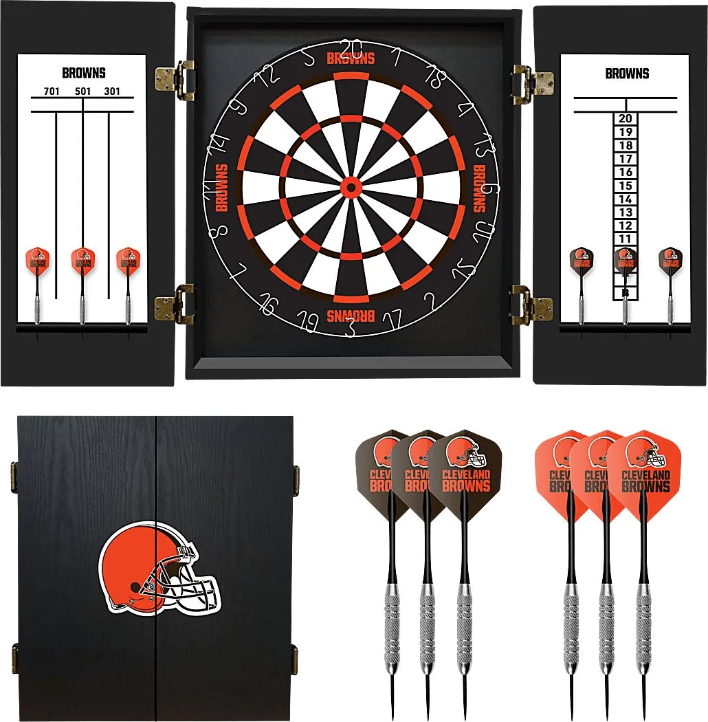 Fan's Choice Black Cleveland Browns Dartboard Set