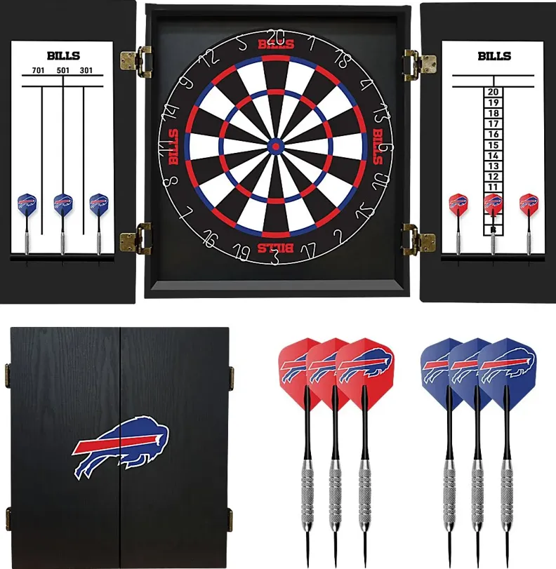 Fan's Choice Black Buffalo Bills Dartboard Set