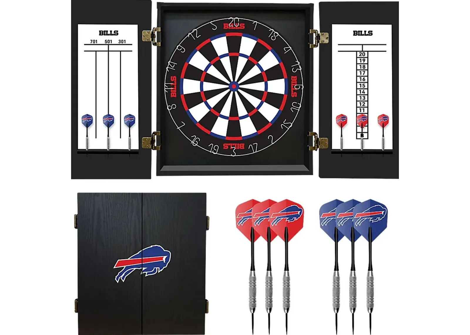 Buffalo Bills Black Dartboard Set