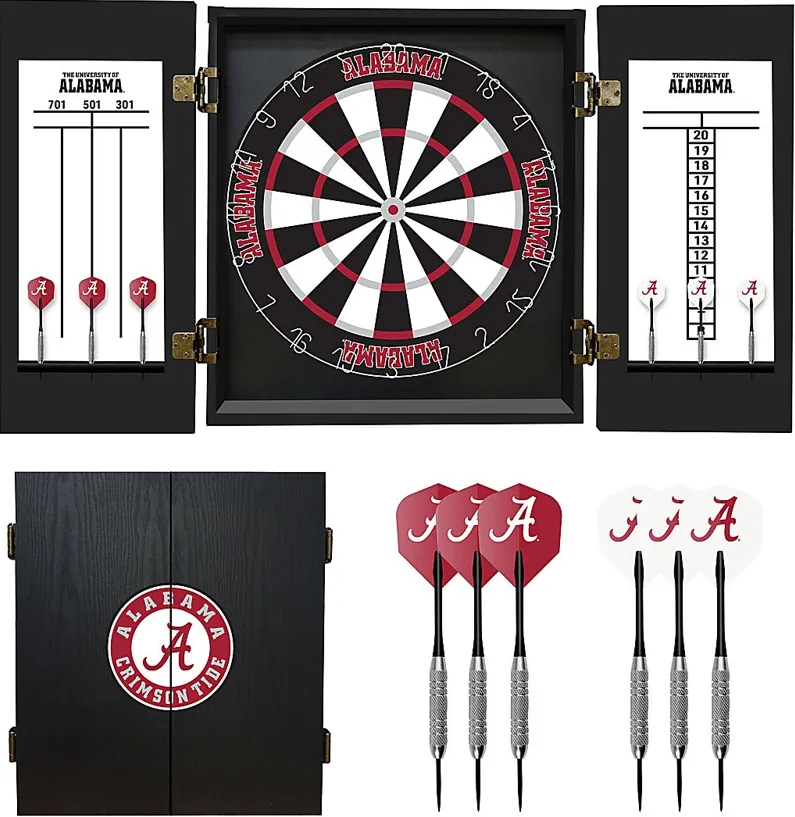 Fan's Choice Black University of Alabama Dartboard Set