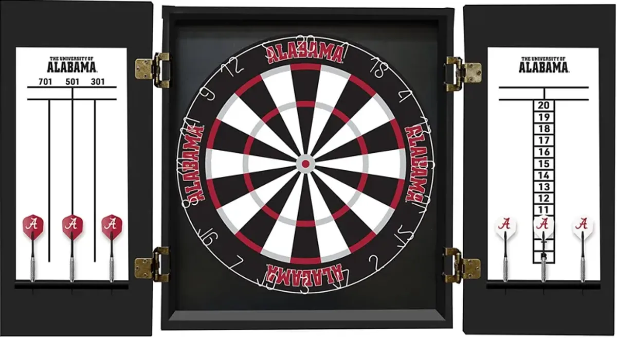 University of Alabama Black Dartboard Set