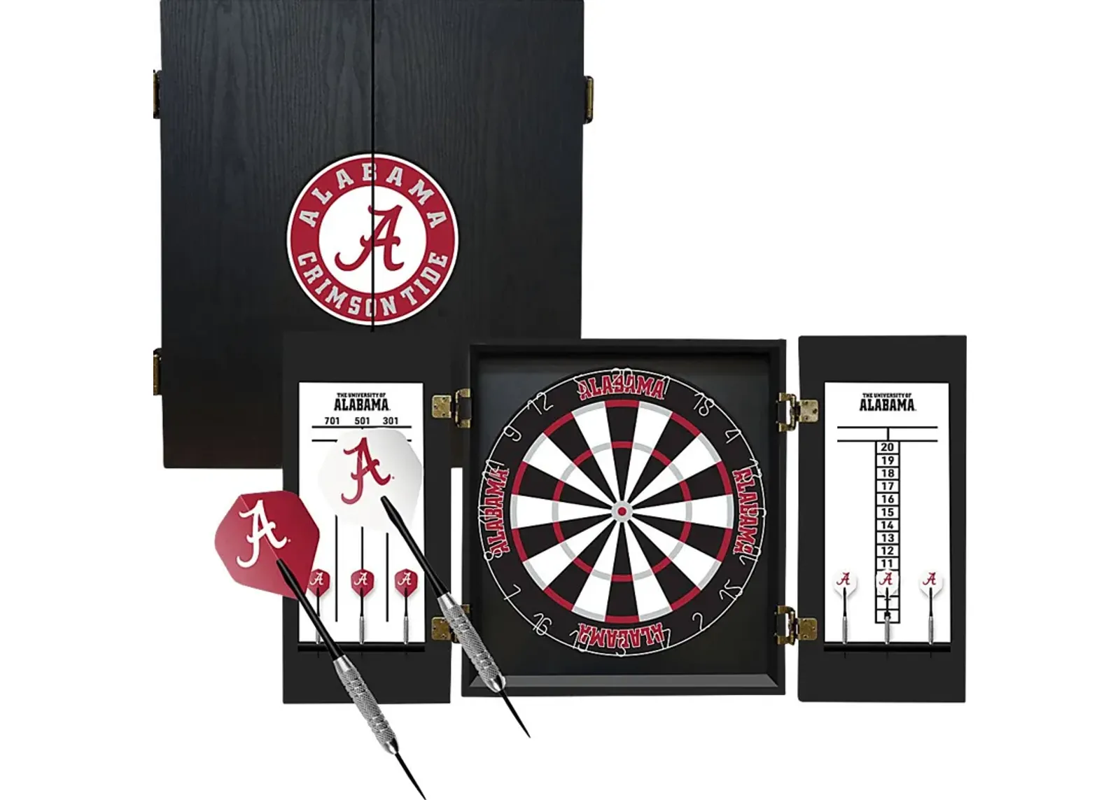 University of Alabama Black Dartboard Set