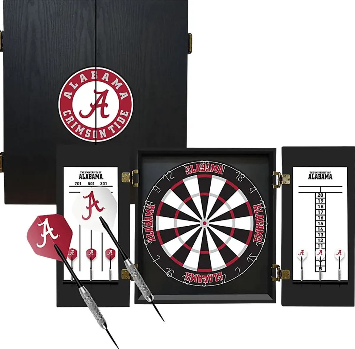 University of Alabama Black Dartboard Set