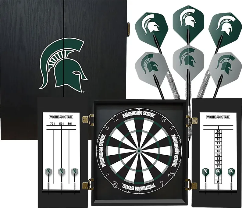 Fan's Choice Black Michigan State Dartboard Set
