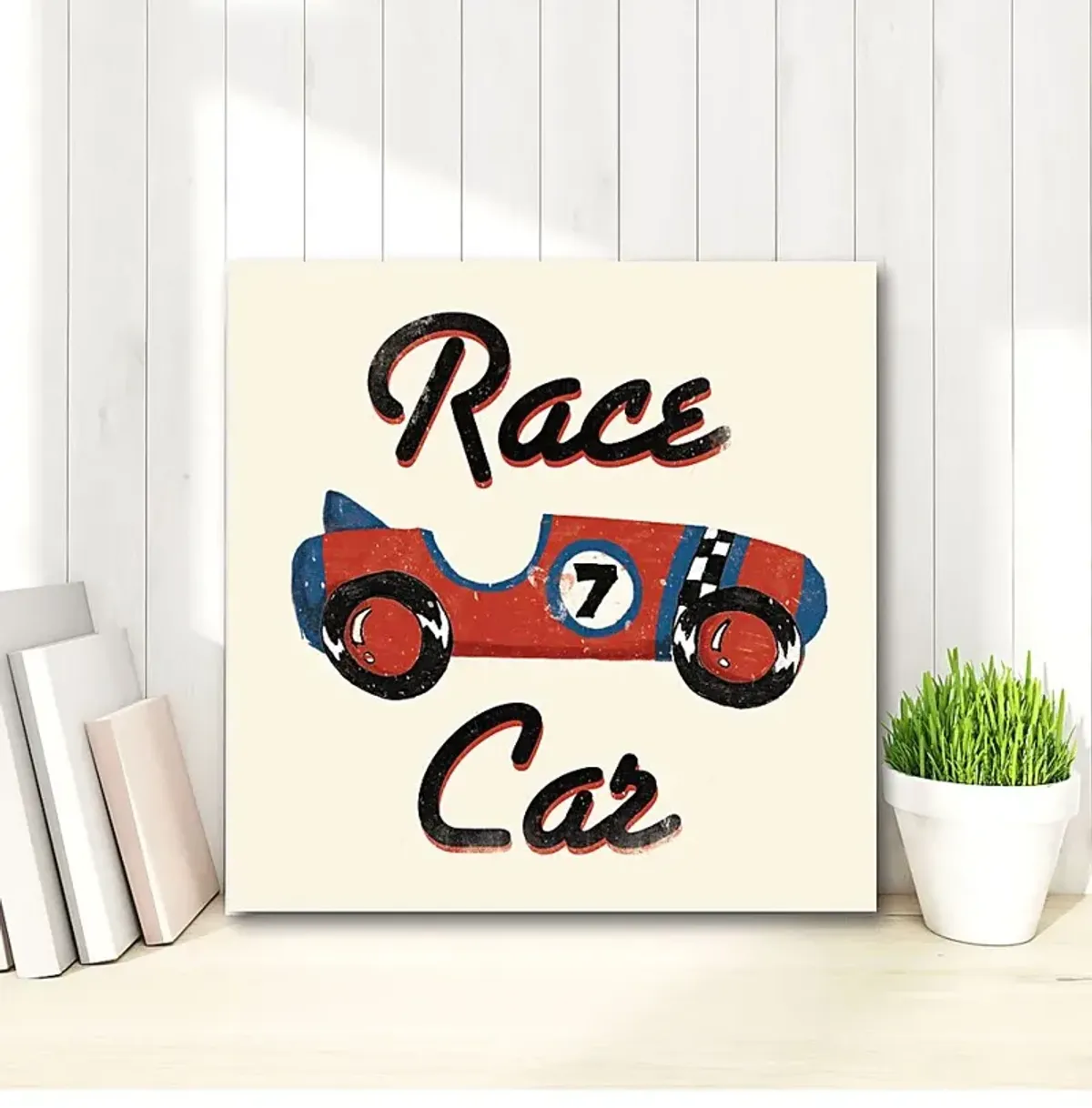 Kids Lucky Race Car Red Artwork