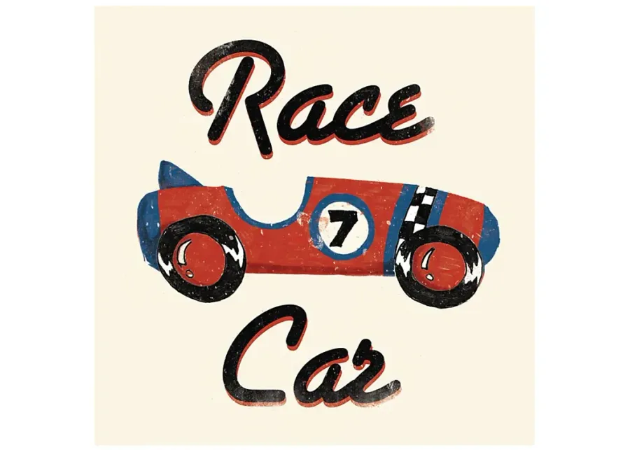 Kids Lucky Race Car Red Artwork