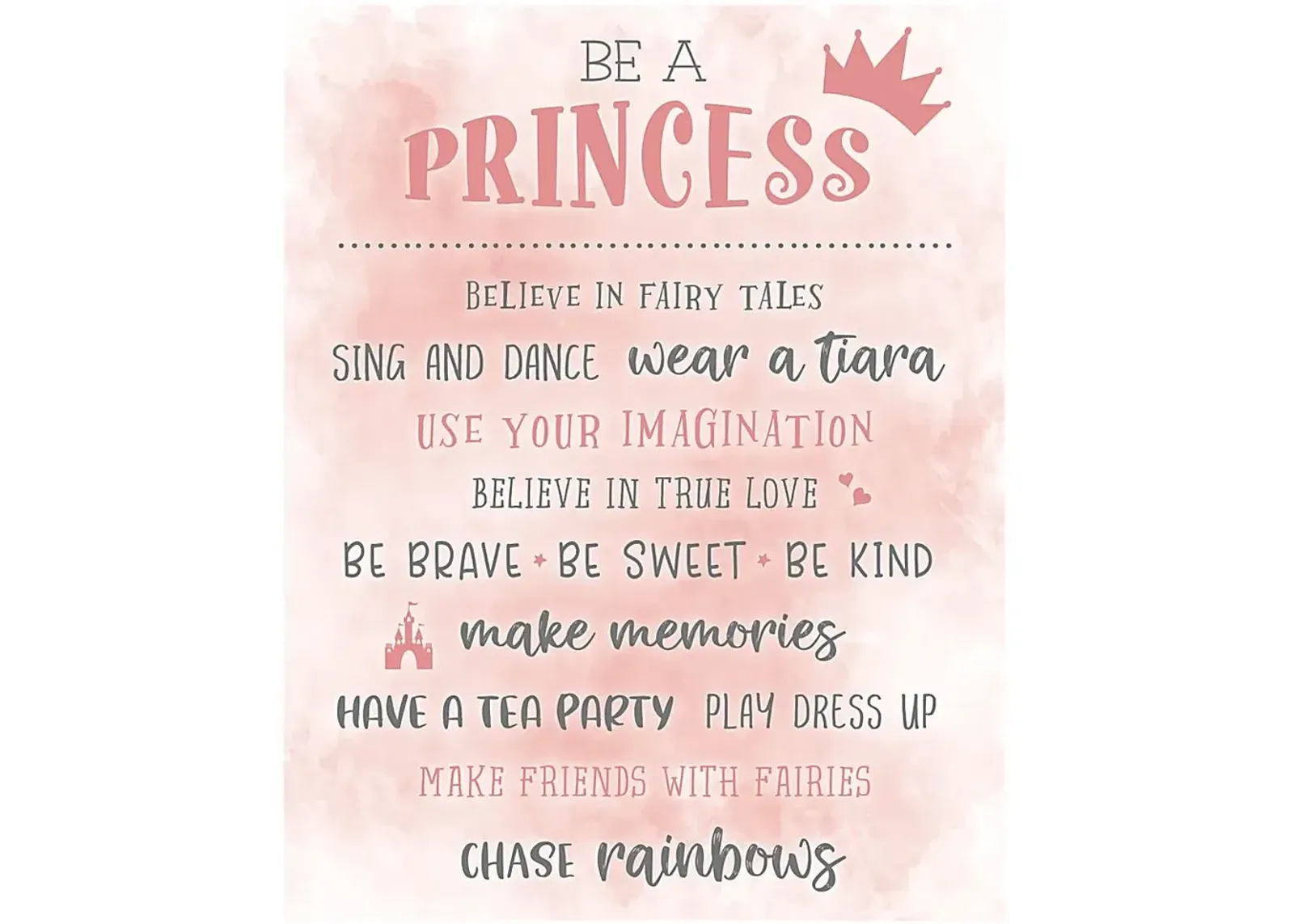 Kids Princess Guidelines Pink Artwork