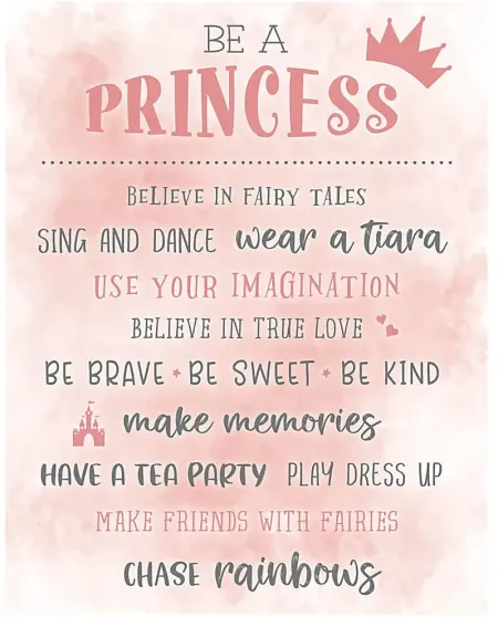 Kids Princess Guidelines Pink Artwork