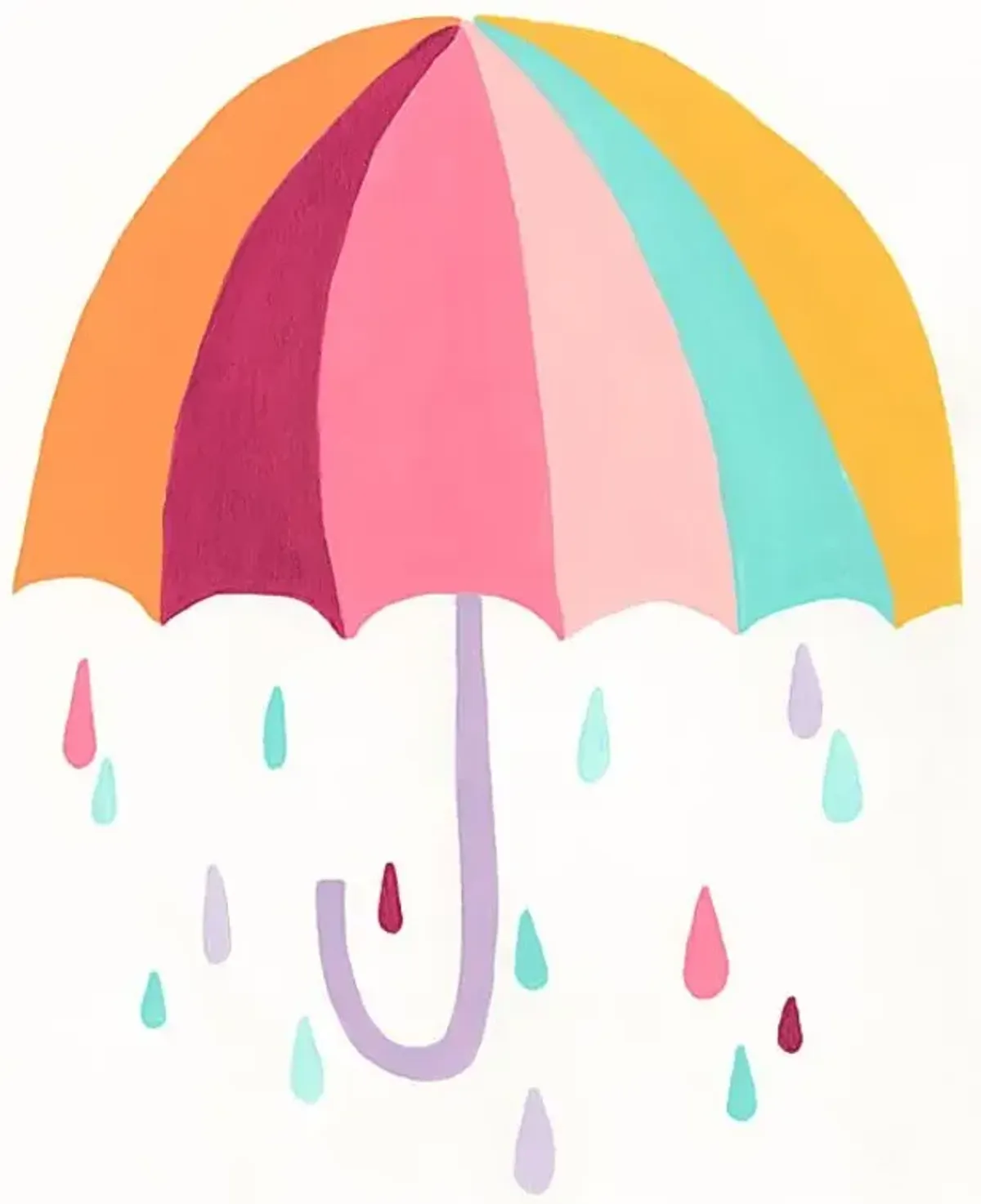 Kids Colorful Rain White Artwork